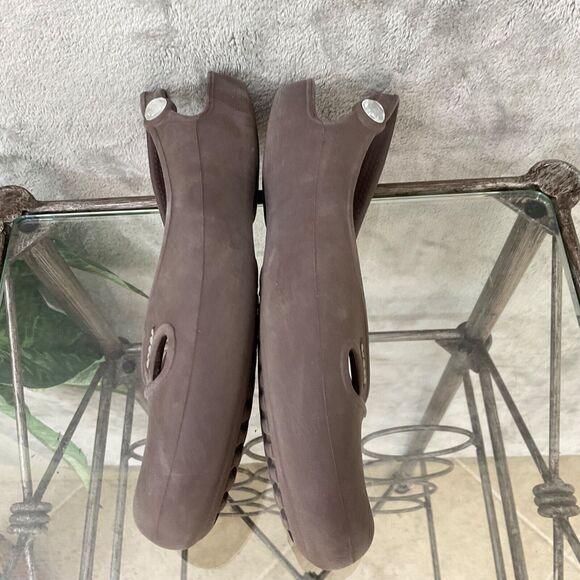 Crocs Olivia Flats Womens size 7 Taupe Slip On Shoes Slingback Travel Bling - Picture 8 of 10